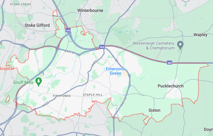 A map image of BS16 in Bristol